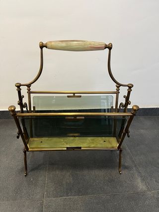 Revistero Neoclásico Francés Bronce y Mármol