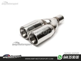 COLA DE ESCAPE DOBLE REDONDA RECTA 89MM