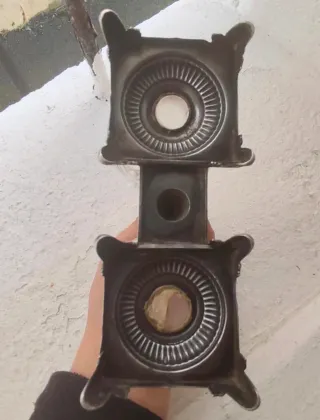 Salero antiguo de plata y cristal