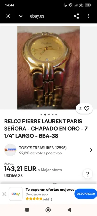 Reloj Pierre Lauren París Dorado