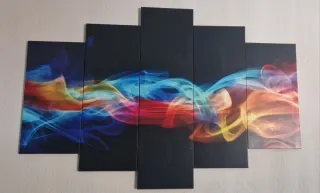 Cuadro Mural 5 Piezas Humo Multicolor