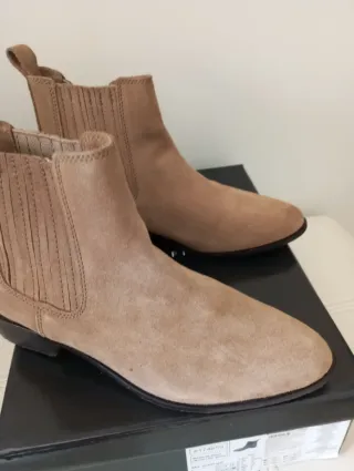 Botines de piel color beige/marrón