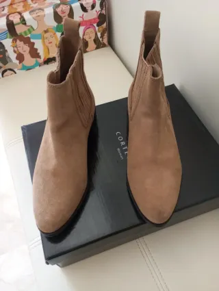 Botines de piel color beige/marrón