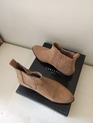 Botines de piel color beige/marrón