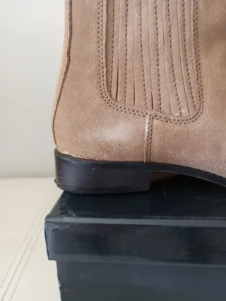 Botines de piel color beige/marrón