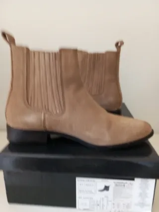 Botines de piel color beige/marrón