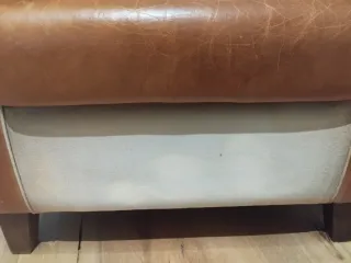 Poltrona Industrial in cuoio e tessuto