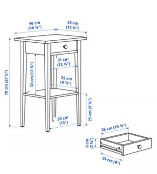 Mesitas de noche Ikea Hemnes blancas