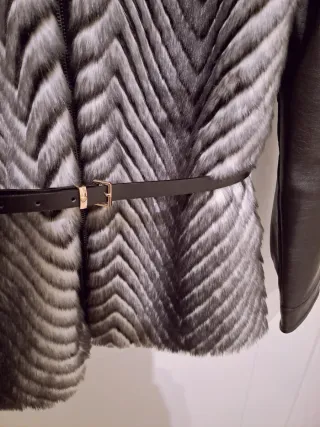 Gilet ecopelliccia fantasia chevron