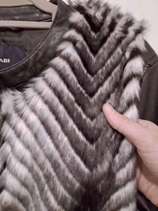 Gilet ecopelliccia fantasia chevron