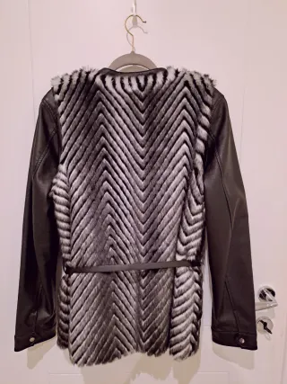 Gilet ecopelliccia fantasia chevron