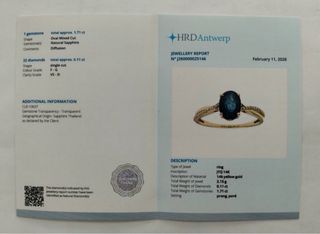 Anillo Oro 14kt con Zafiro 1.82ct