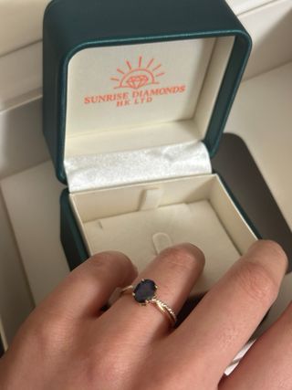 Anillo Oro 14kt con Zafiro 1.82ct