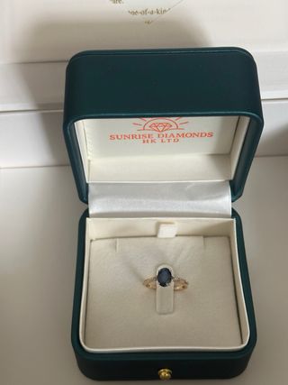 Anillo Oro 14kt con Zafiro 1.82ct