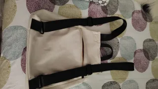 Bolso Mochila Beige y Negro