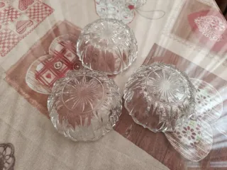 Juego de 3 cuencos de cristal vintage