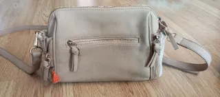 Bolso bandolera beige y rosa con flecos