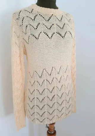 Jersey Tricotado de Punto Calado Vintage