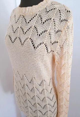 Jersey Tricotado de Punto Calado Vintage