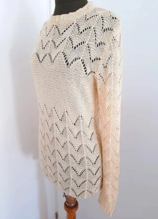 Jersey Tricotado de Punto Calado Vintage