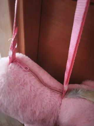 Bolsito peluche unicornio rosa