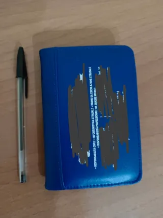 Agenda con calcolatrice blu