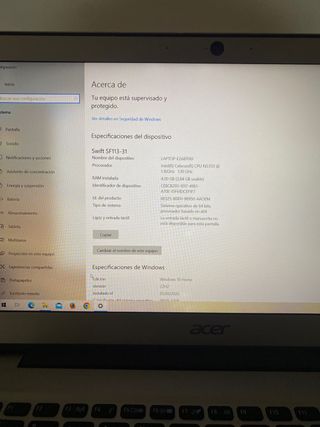 Portátil Acer Plata y Negro