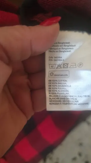 Camicia Flanella H&M Uomo Ragazzo M Rossa