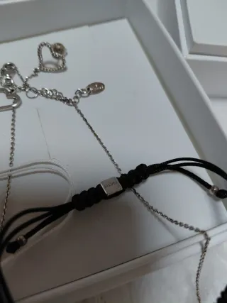 Conjunto Lotus Corazones Plata y Negro