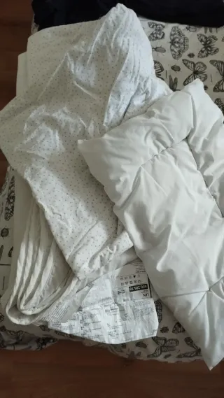 Ropa de cuna bebé. Nórdico, funda y almohada cuna.