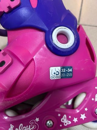Patines en Línea Rosas Talla 32/34+ Protecciones