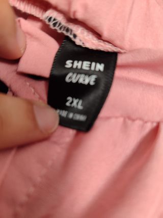 Falda Shein rosa topos negros botones 2XL