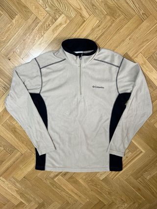 Columbia Polar Hombre Media Cremallera Beige Negro