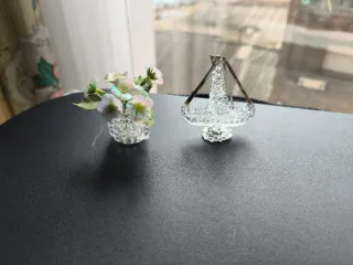 Jarrón Flores Miniatura Cristal Plástico