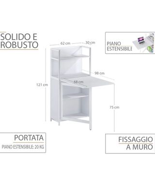 Estantería escritorio blanco y naranja