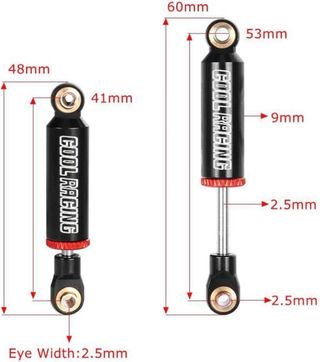 4 Amortiguadores RC COOL RACING Rojos