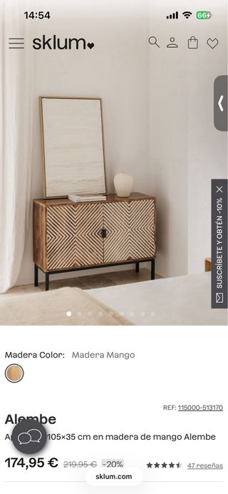 Cómoda Sklum Madera y Metal