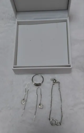 Conjunto LOTUS Corazón Plata