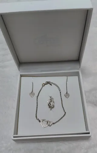 Conjunto LOTUS Corazón Plata