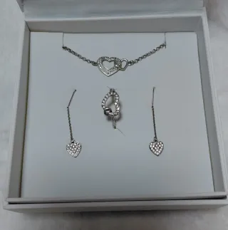 Conjunto LOTUS Corazón Plata