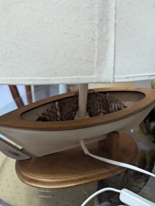 Lámpara Velero Madera y Tela