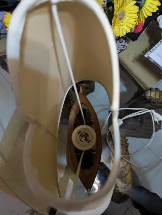 Lámpara Velero Madera y Tela