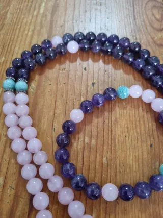 Conjunto collar y pulsera piedras