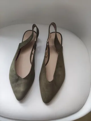 Manoletinas verdes mujer