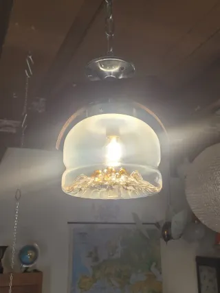 Lampada sospensione Mazzega Murano anni '70