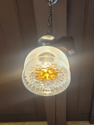 Lampada sospensione Mazzega Murano anni '70