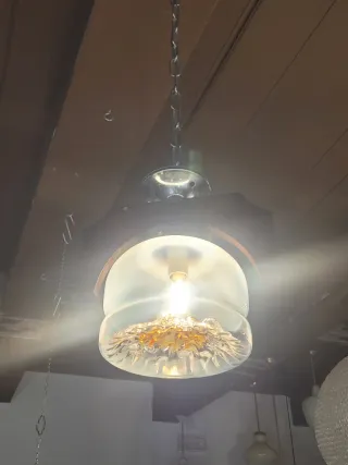 Lampada sospensione Mazzega Murano anni '70