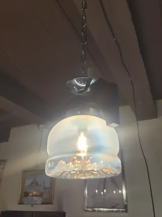 Lampada sospensione Mazzega Murano anni '70