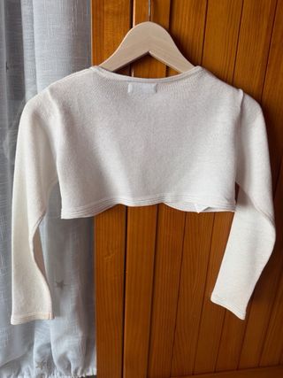 Chaqueta ceremonia niña Mayoral blanca y brillante