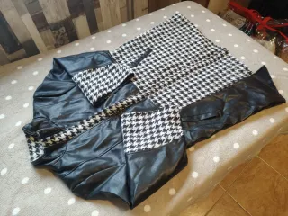 Nueva Chaqueta polipiel y tejido mujer